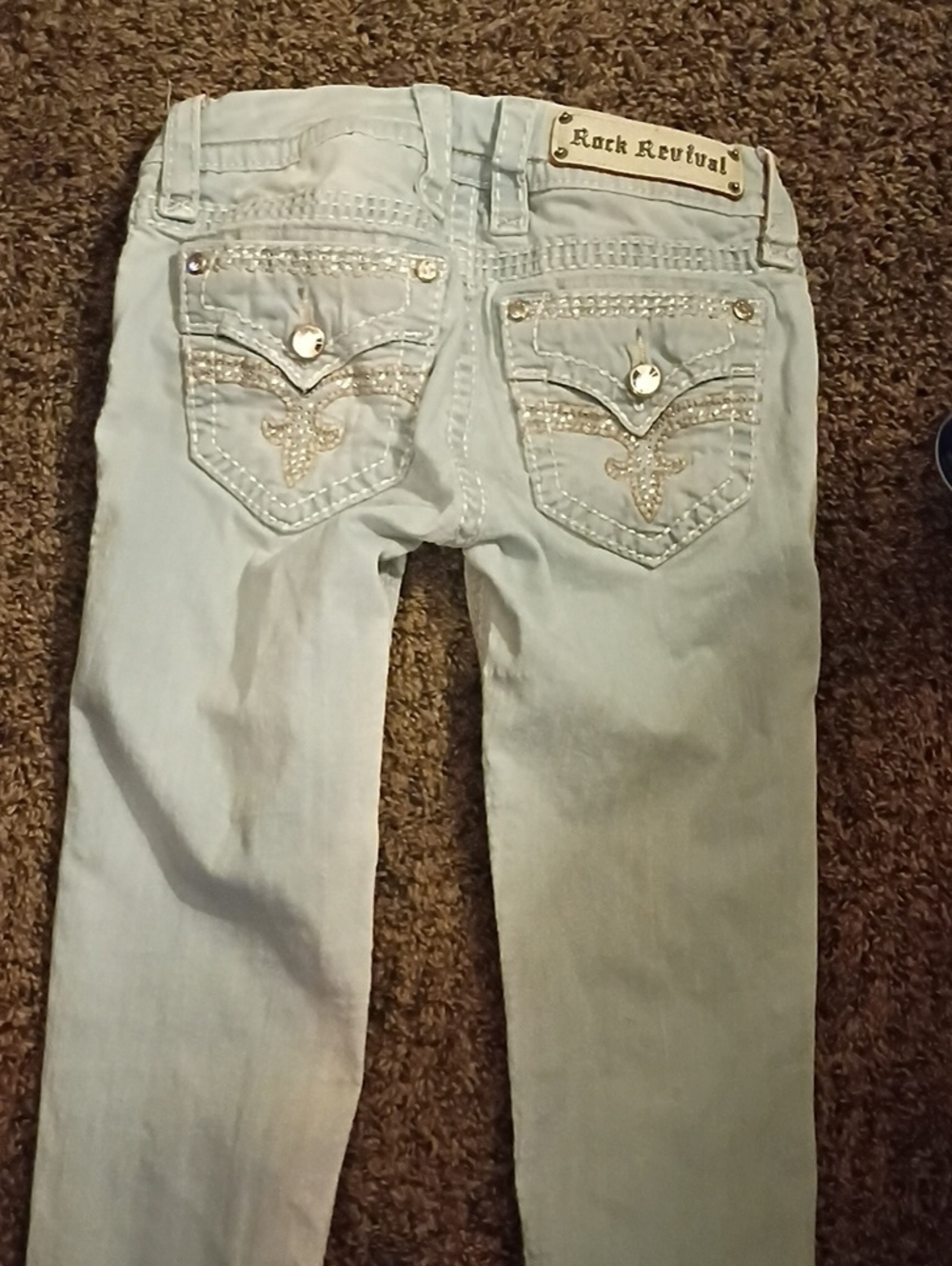 Rock Revival Light Blue Embellished Skinny Jeans